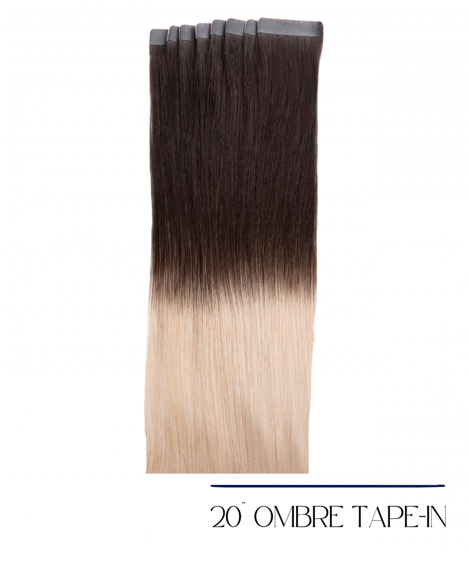 Ombré color Tape in 22” Tape Extensions – Remy – 22 inches – Ombre 7/16/24 – Locks  main image 4