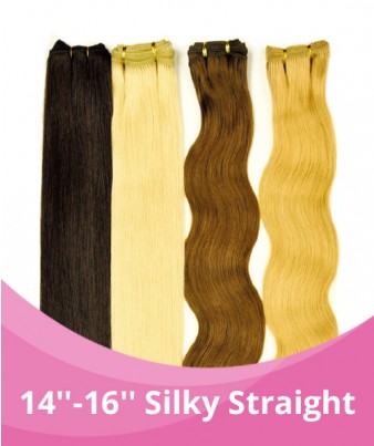 GBB 14'' Machine-Weft Hair Extensions - 100% Remy Hair 