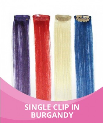 14'' GBB Single Clip In Hair Extensions - Burgandy